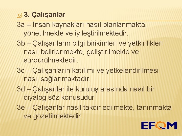 3. Çalışanlar 3 a – İnsan kaynakları nasıl planlanmakta, yönetilmekte ve iyileştirilmektedir. 3 b