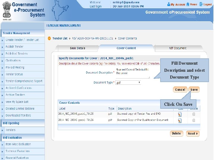 Fill Document Description and select Document Type Click On Save 