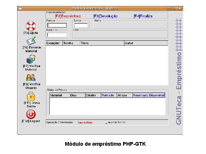 Módulo de empréstimo PHP-GTK 