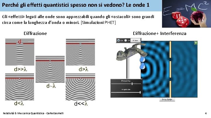 Perché gli effetti quantistici spesso non si vedono? Le onde 1 Gli «effetti» legati