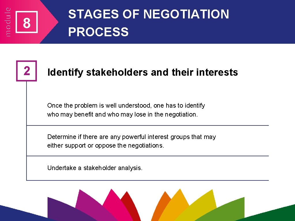 8 2 STAGES OF NEGOTIATION PROCESS Identify stakeholders and their interests Once the problem 8 2 STAGES OF NEGOTIATION PROCESS Identify stakeholders and their interests Once the problem