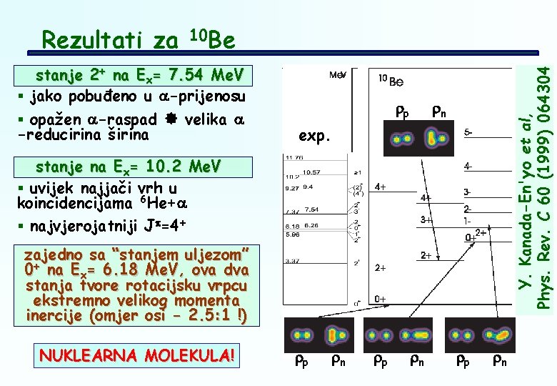 10 Be stanje 2+ na Ex= 7. 54 Me. V § jako pobuđeno u