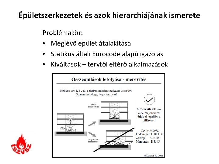 Épületszerkezetek és azok hierarchiájának ismerete Problémakör: • Meglévő épület átalakítása • Statikus általi Eurocode