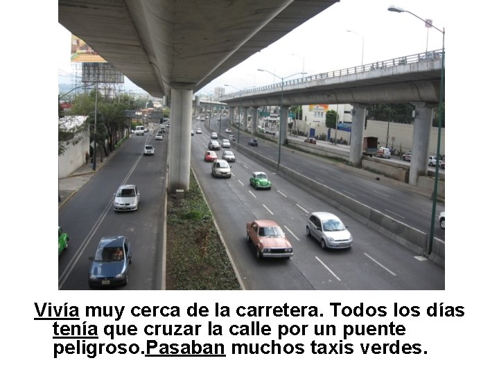 Vivía muy cerca de la carretera. Todos los días tenía que cruzar la calle