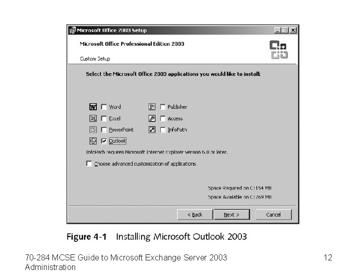 70 -284 MCSE Guide to Microsoft Exchange Server 2003 Administration 12 