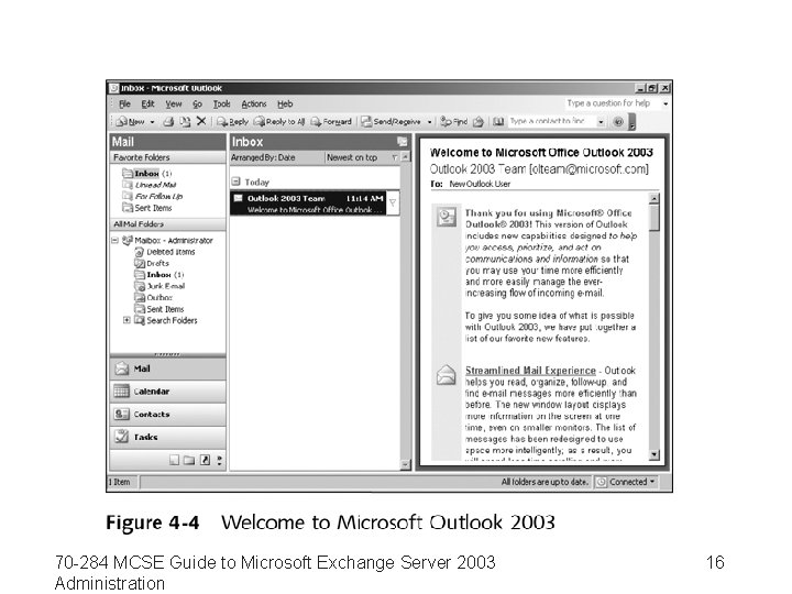 70 -284 MCSE Guide to Microsoft Exchange Server 2003 Administration 16 
