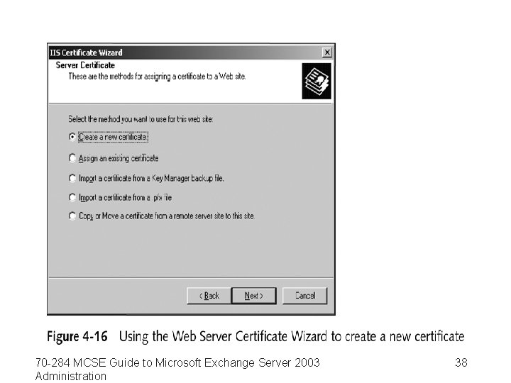 70 -284 MCSE Guide to Microsoft Exchange Server 2003 Administration 38 
