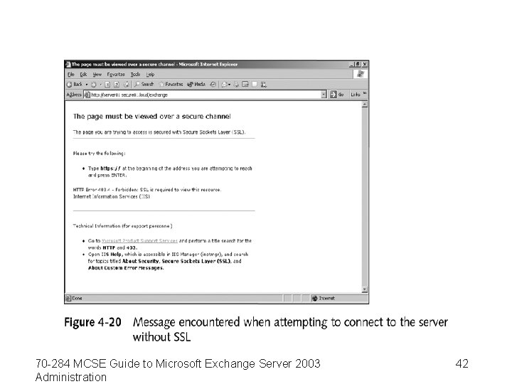 70 -284 MCSE Guide to Microsoft Exchange Server 2003 Administration 42 