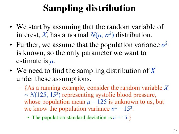 Sampling distribution • 17 