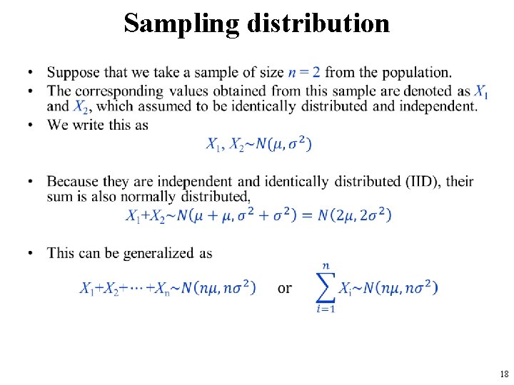 Sampling distribution • 18 