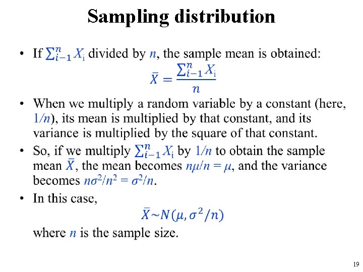 Sampling distribution • 19 