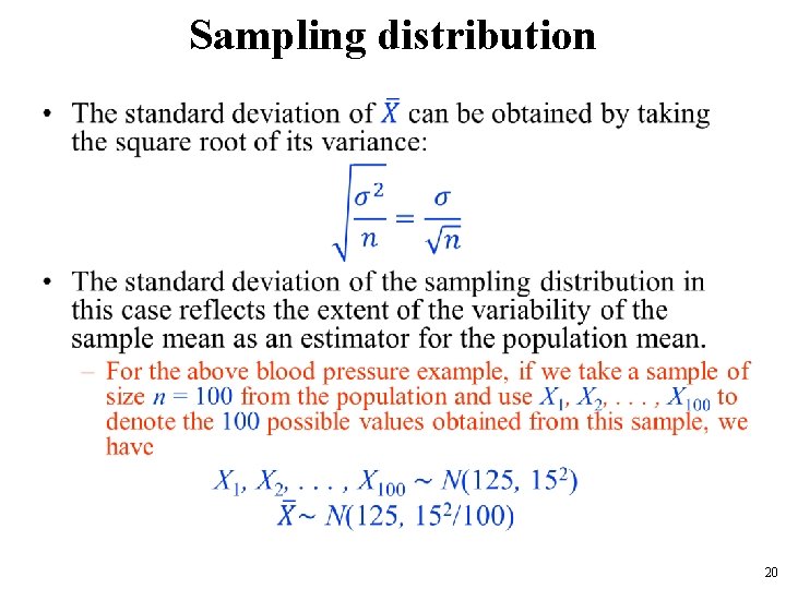 Sampling distribution • 20 