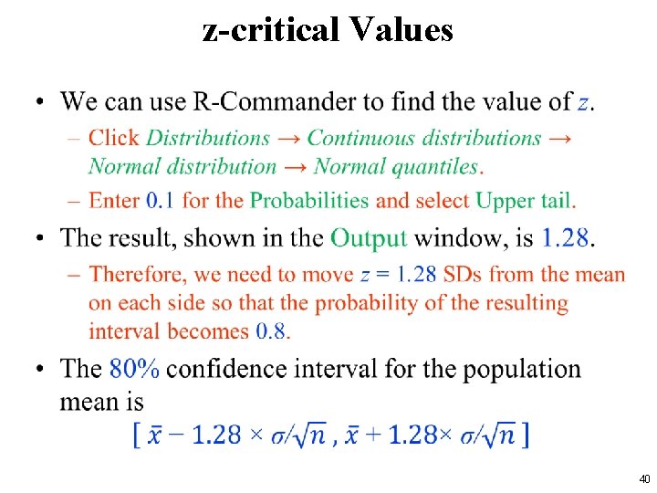 z-critical Values • 40 