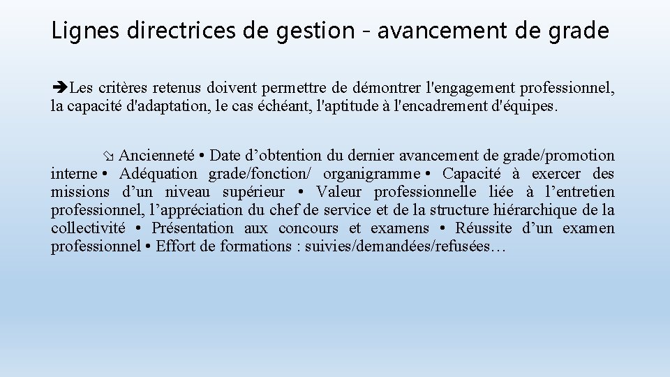 Les Lignes Directrices de Gestion LDG Fondements rglementaires