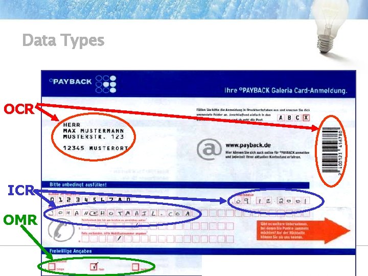 Data Types OCR ICR OMR 12 