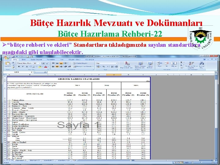 Bütçe Hazırlık Mevzuatı ve Dokümanları Bütçe Hazırlama Rehberi-22 Ø“bütçe rehberi ve ekleri” Standartlara tıkladığımızda