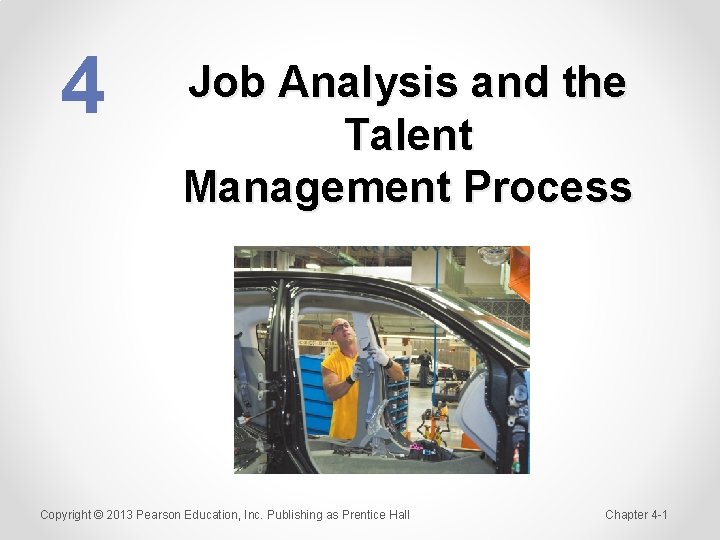4 Job Analysis and the Talent Management Process Copyright © 2013 Pearson Education, Inc.