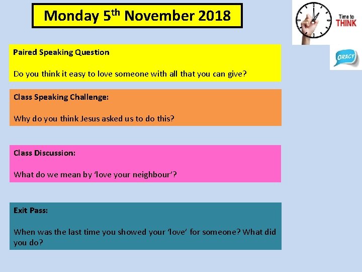 Monday 5 th November 2018 Paired Speaking Question Do you think it easy to