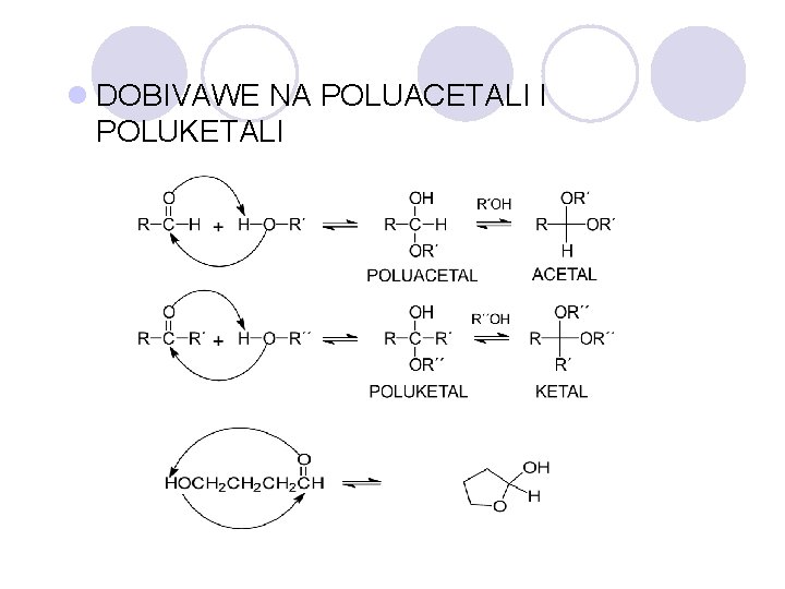 l DOBIVAWE NA POLUACETALI I POLUKETALI 