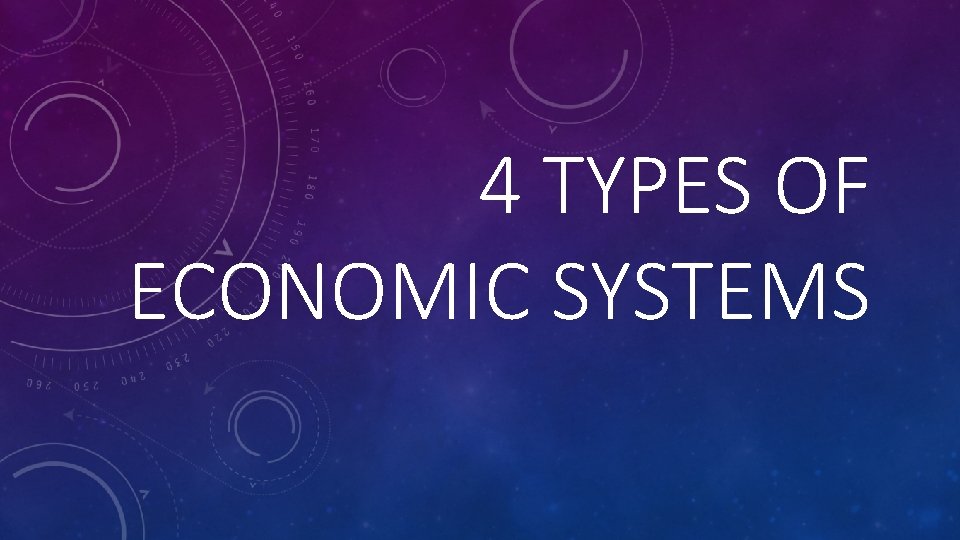 4 TYPES OF ECONOMIC SYSTEMS 