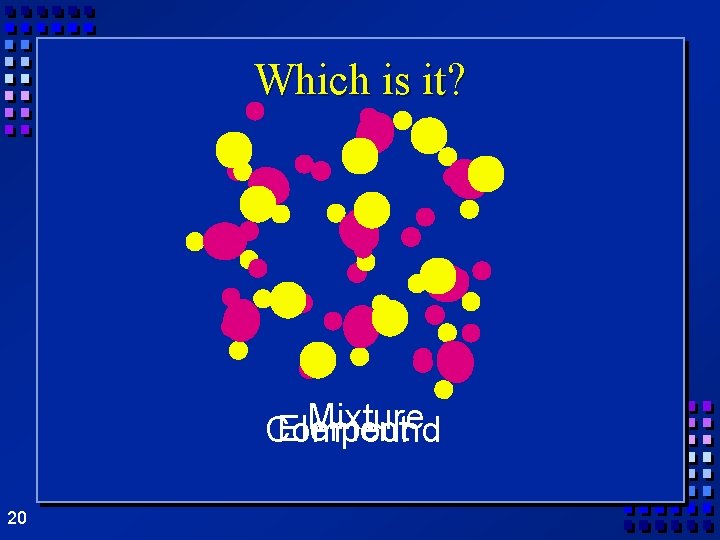 Which is it? Mixture Element Compound 20 