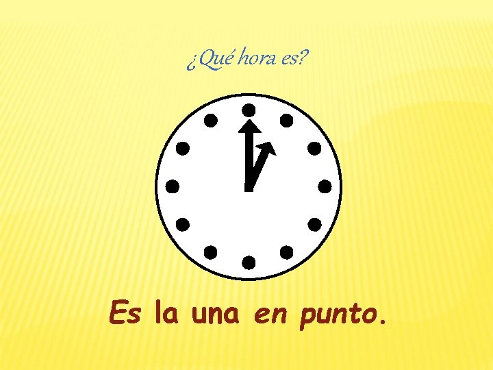 ¿Qué hora es? Es la una en punto. 