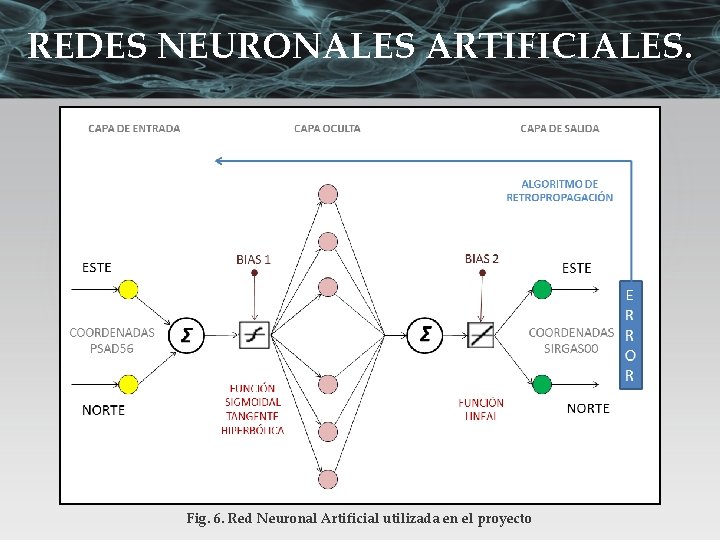 REDES NEURONALES ARTIFICIALES. Fig. 6. Red Neuronal Artificial utilizada en el proyecto 