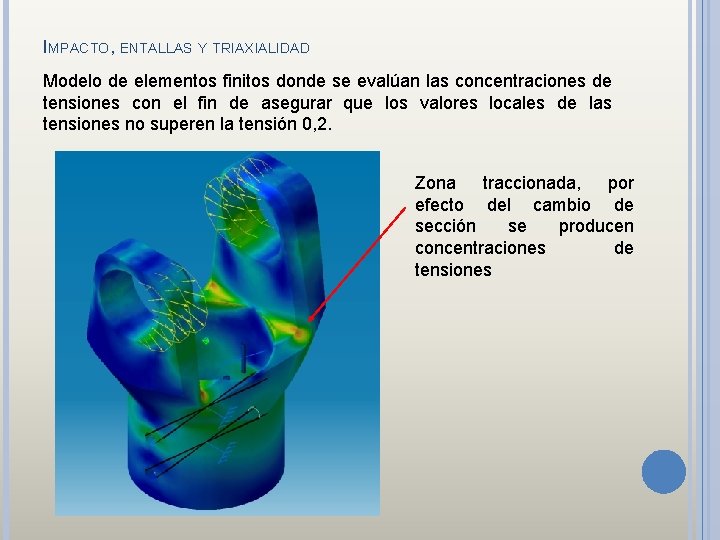 IMPACTO, ENTALLAS Y TRIAXIALIDAD Modelo de elementos finitos donde se evalúan las concentraciones de