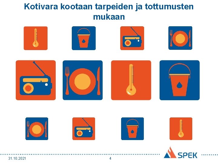 Kotivara kootaan tarpeiden ja tottumusten mukaan 31. 10. 2021 4 