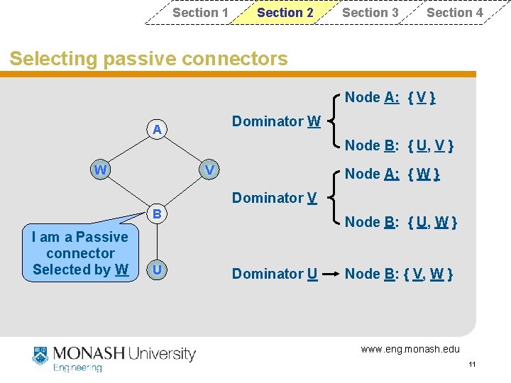 Section 1 Section 2 Section 3 Section 4 Selecting passive connectors Node A: { Section 1 Section 2 Section 3 Section 4 Selecting passive connectors Node A: {