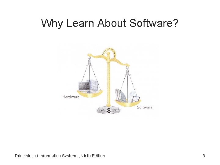 Why Learn About Software? Principles of Information Systems, Ninth Edition 3 