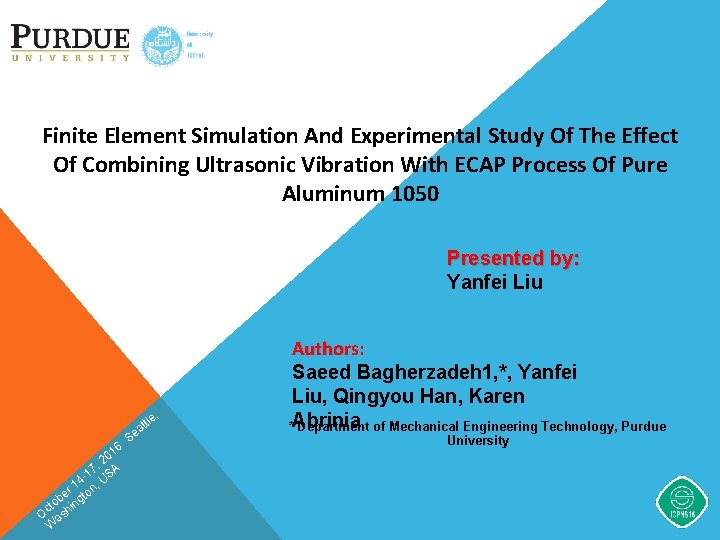 Finite Element Simulation And Experimental Study Of The