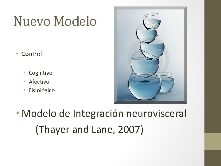 Nuevo Modelo • Control: • Cognitivo • Afectivo • Fisiológico • Modelo de Integración