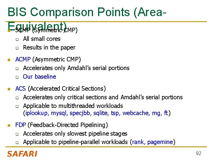 BIS Comparison Points (Area. Equivalent) SCMP (Symmetric CMP) n q q n n n