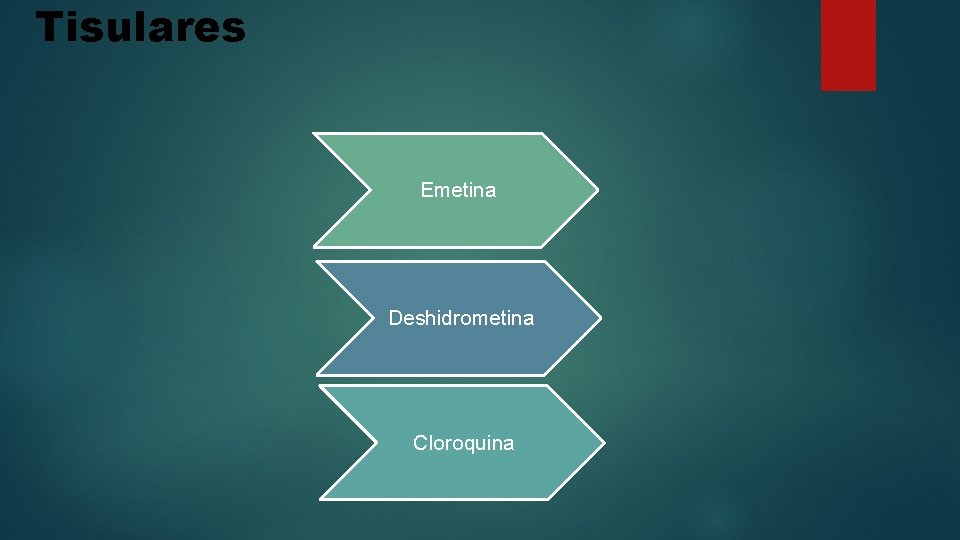 Tisulares Emetina Deshidrometina Cloroquina 