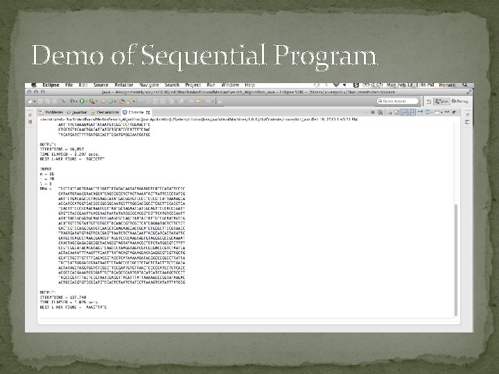 Demo of Sequential Program 