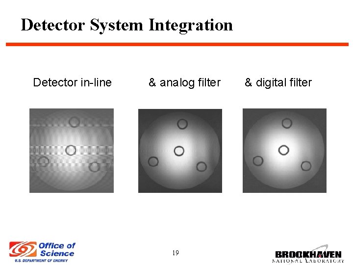 Detector System Integration Detector in-line & analog filter 19 & digital filter 
