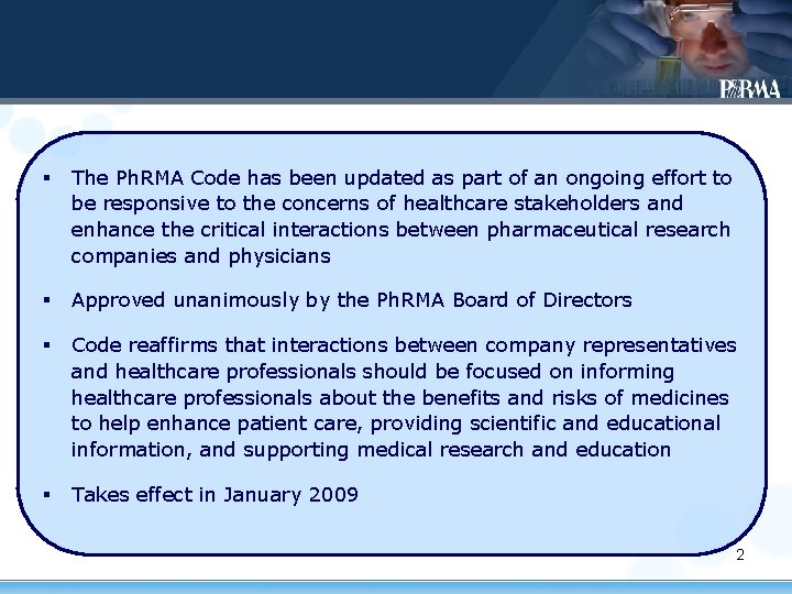 § The Ph. RMA Code has been updated as part of an ongoing effort