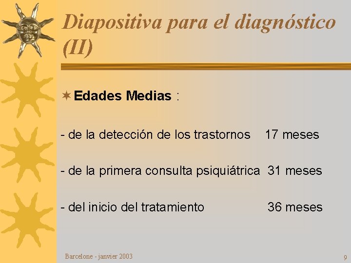 Diapositiva para el diagnóstico (II) ¬ Edades Medias : - de la detección de