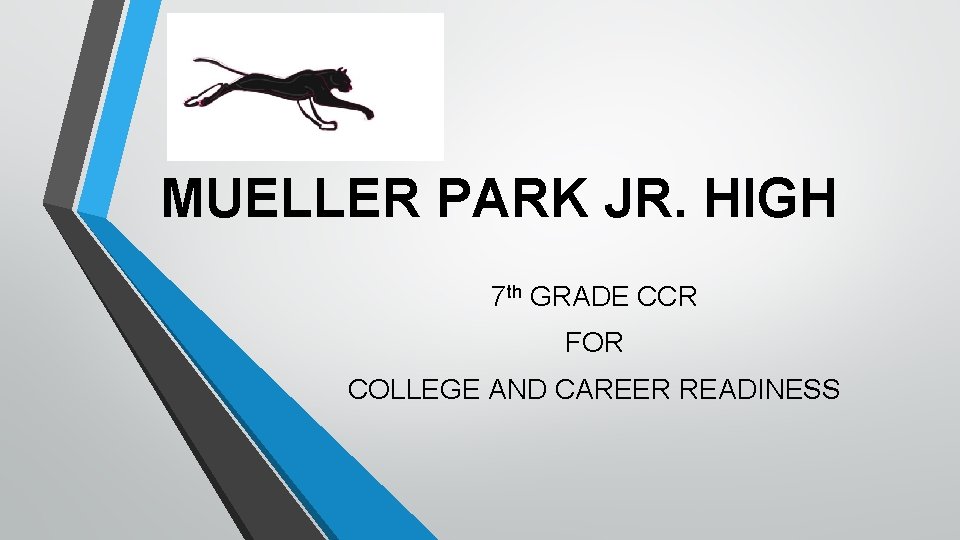 MUELLER PARK JR. HIGH 7 th GRADE CCR FOR COLLEGE AND CAREER READINESS 
