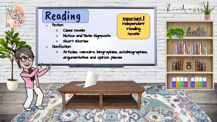 Reading ★ ★ Important !! Independent reading novels Fiction ○ Class novels ○ Notice
