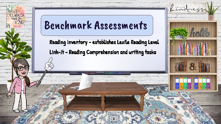 Benchmark Assessments Reading Inventory - establishes Lexile Reading Level Link-It - Reading Comprehension and