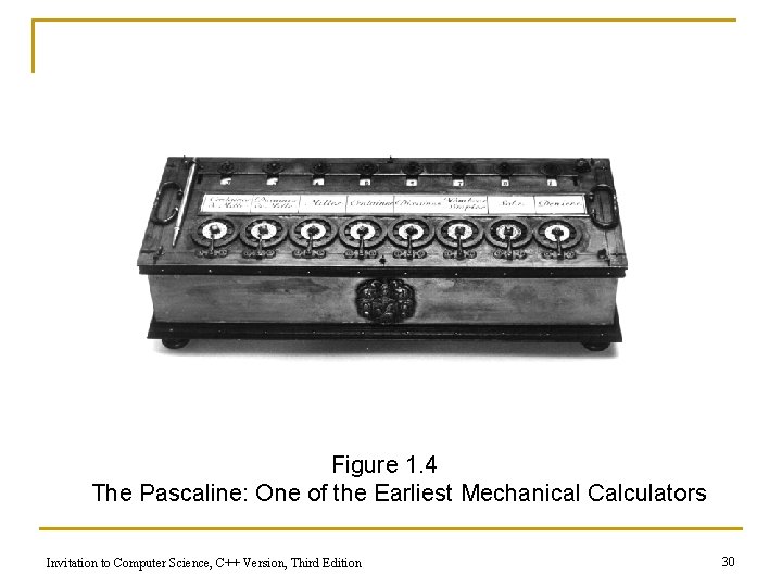 Figure 1. 4 The Pascaline: One of the Earliest Mechanical Calculators Invitation to Computer