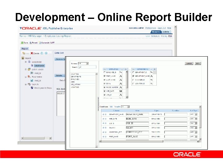 Development – Online Report Builder 