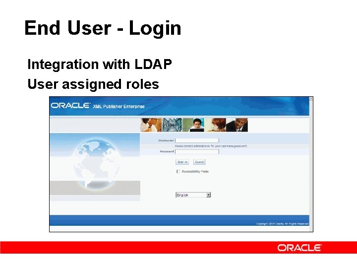 End User - Login Integration with LDAP User assigned roles 