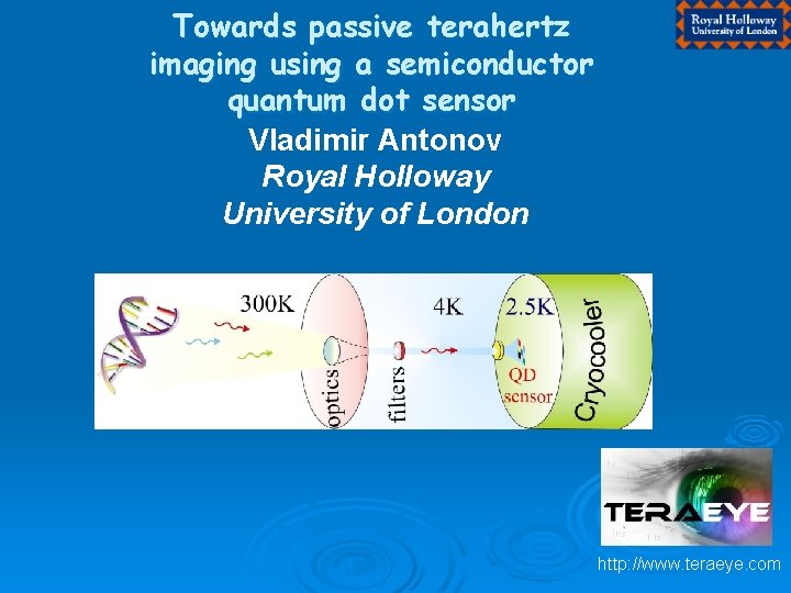 Towards passive terahertz imaging using a semiconductor quantum dot sensor Vladimir Antonov Royal Holloway