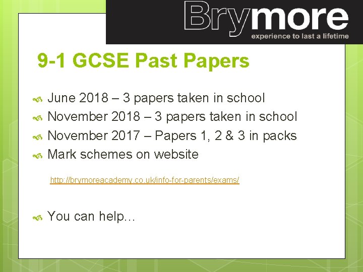 9 -1 GCSE Past Papers June 2018 – 3 papers taken in school November