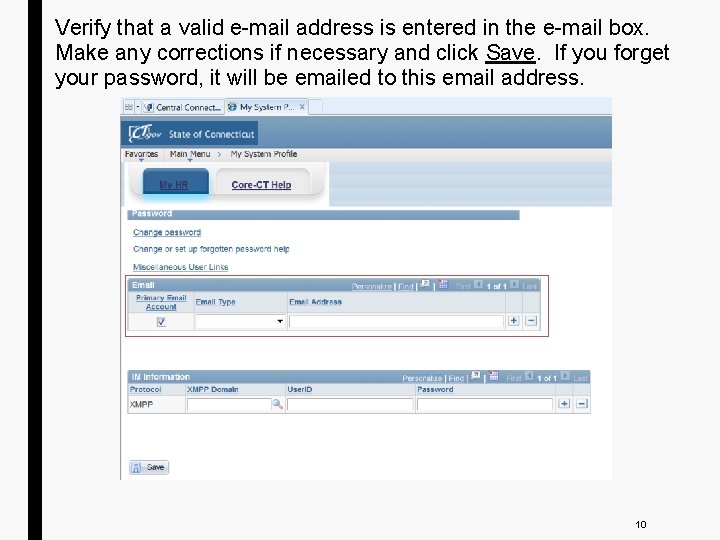 Verify that a valid e-mail address is entered in the e-mail box. Make any