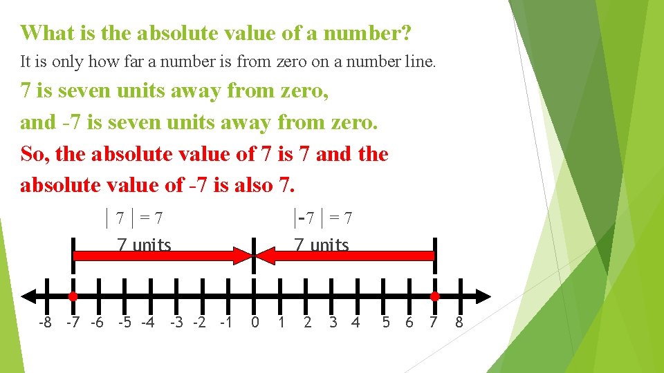 What is the absolute value of a number? It is only how far a