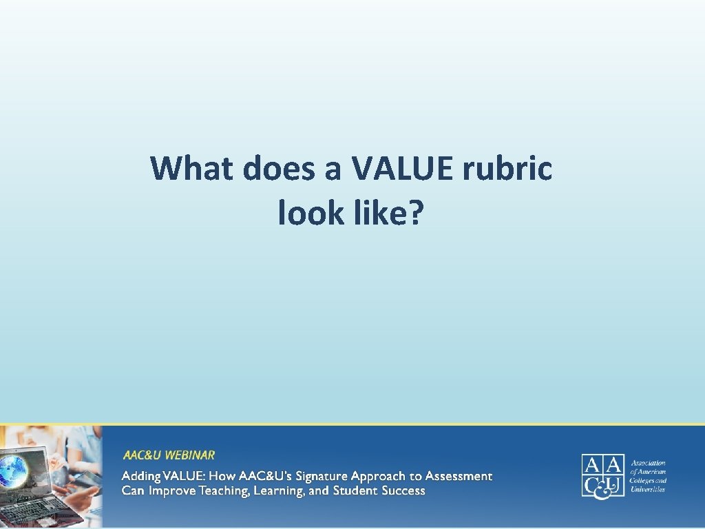 What does a VALUE rubric look like? 